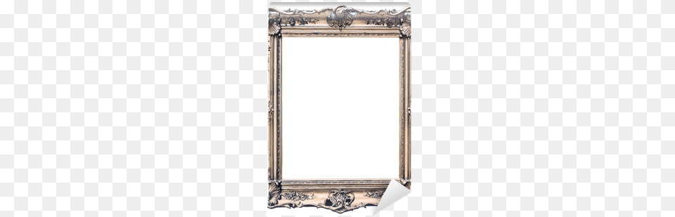 Vintage Wooden Frame Isolated On White Background Wall Wall, Mirror, Gate Free Png Download