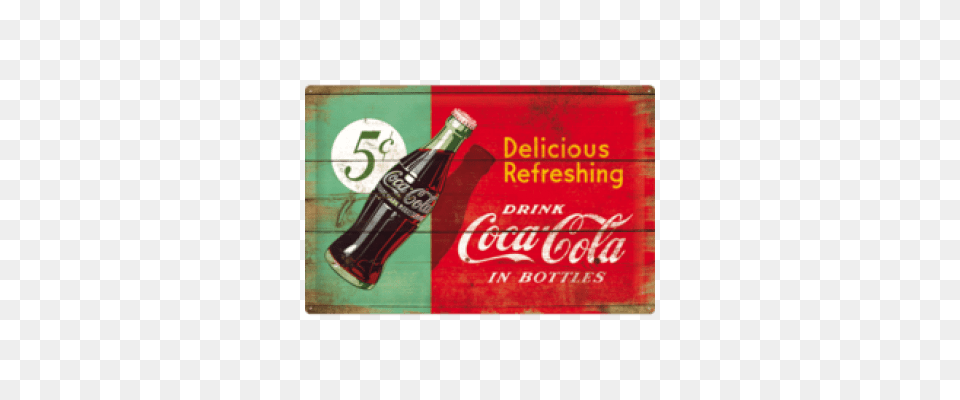 Vintage Wooden Sign Coca Cola, Beverage, Coke, Soda, Advertisement Png