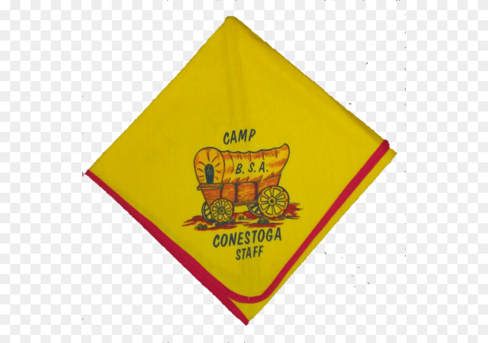 Vintage Yellow Bsa Staff Neckerchief Small Wagon Emblem, Flag, Napkin, Toy Png Image