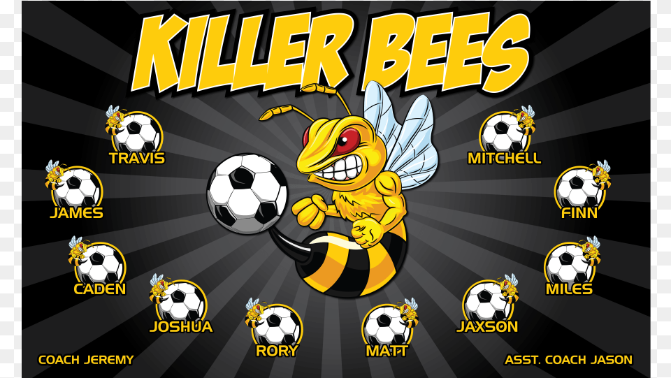 Vinyl Banner Killer Bees Illustration, Ball, Sport, Soccer Ball, Soccer Free Png