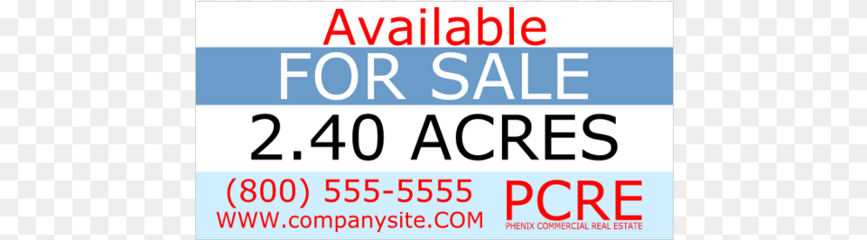 Vinyl Real Estate For Sale Banner With Acreage And Graphic Design, Text, License Plate, Transportation, Vehicle Png Image