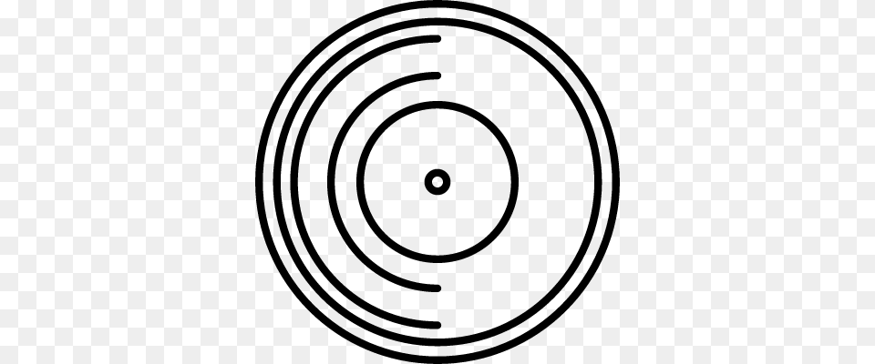 Vinyl Record Vector Outline Of A Record, Gray Free Transparent Png