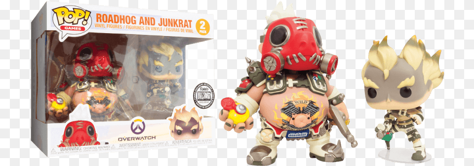 Vinyl Roadhog And Junkrat 2 Pack Funko Pop Overwatch Junkrat, Figurine, Baby, Person Png Image