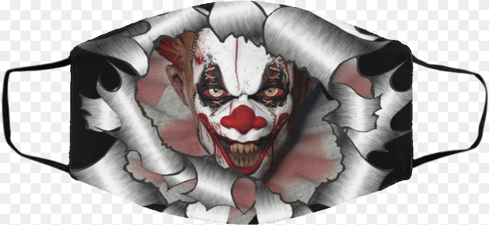 Vinyl Stickers Ripped Torn Metal Evil Clown Halloween Face Cloth Face Mask, Accessories, Tie, Formal Wear, Head Png