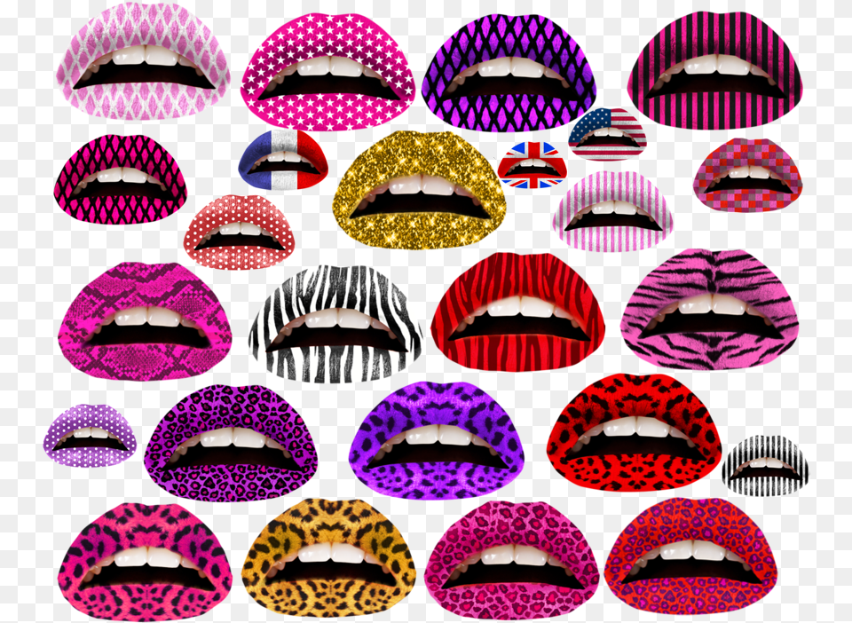 Violent Lips In All Colors And Shapes Desenhos Na Boca Com Batom, Purple, Adult, Female, Person Png