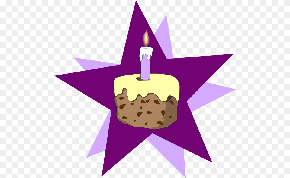 Violet Clipart Birthday Cake, Star Symbol, Symbol, Birthday Cake, Cream Png
