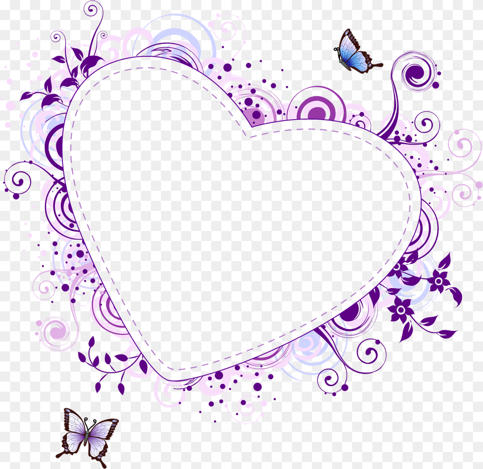 Violet Clipart Heart Purple Frame, Art, Graphics, Pattern Png