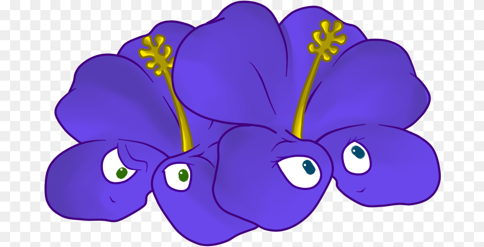 Violet Hibiscus Cartoon, Flower, Plant, Purple, Petal Png
