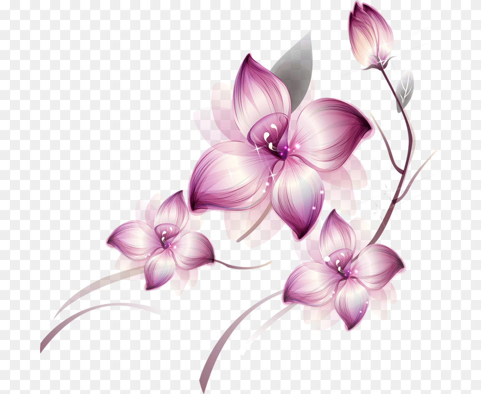 Violet Lotus Flower Background Uffbits Pink And Purple Flowers, Art, Graphics, Plant, Floral Design Free Png Download