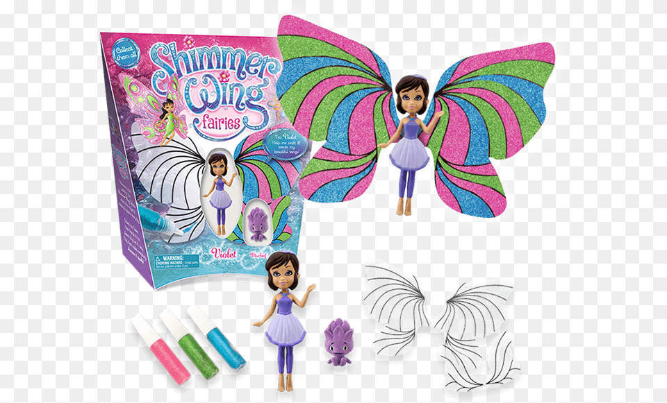 Violet Pack Hobbycraft Assorted Shimmer Wing Fairy, Figurine, Person, Girl, Toy Png Image