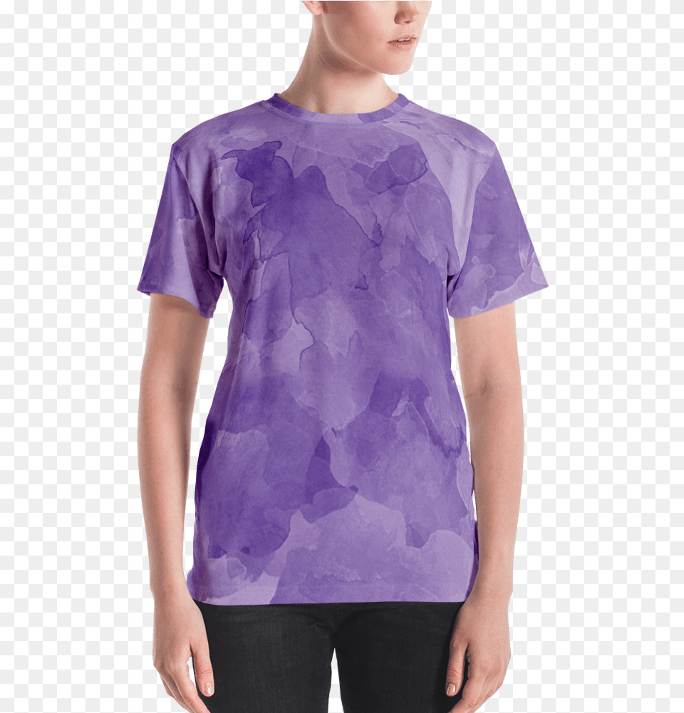 Violet Watercolor Women39s T Shirt T Shirt Zazuze T Shirt, Blouse, T-shirt, Clothing, Person Free Transparent Png
