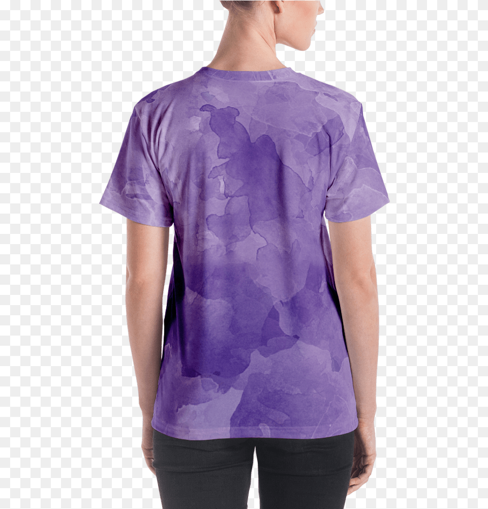 Violet Watercolor Women39s T Shirt T Shirt Zazuze T Shirt, T-shirt, Clothing, Blouse, Person Free Transparent Png
