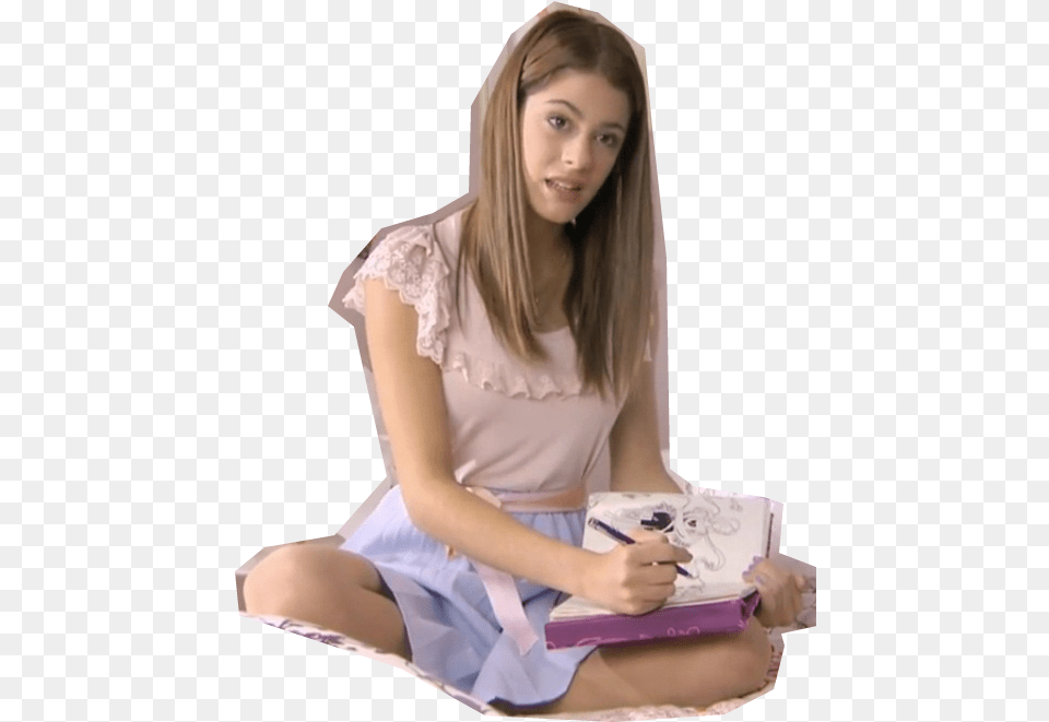 Violetta Writing In Diary 1 Violetta, Blouse, Sitting, Person, Teen Png Image