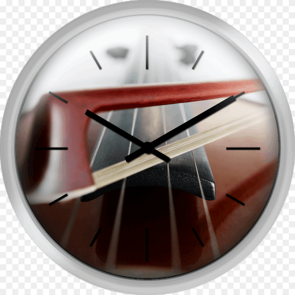 Violin And Bow, Clock, Analog Clock, Wall Clock Png