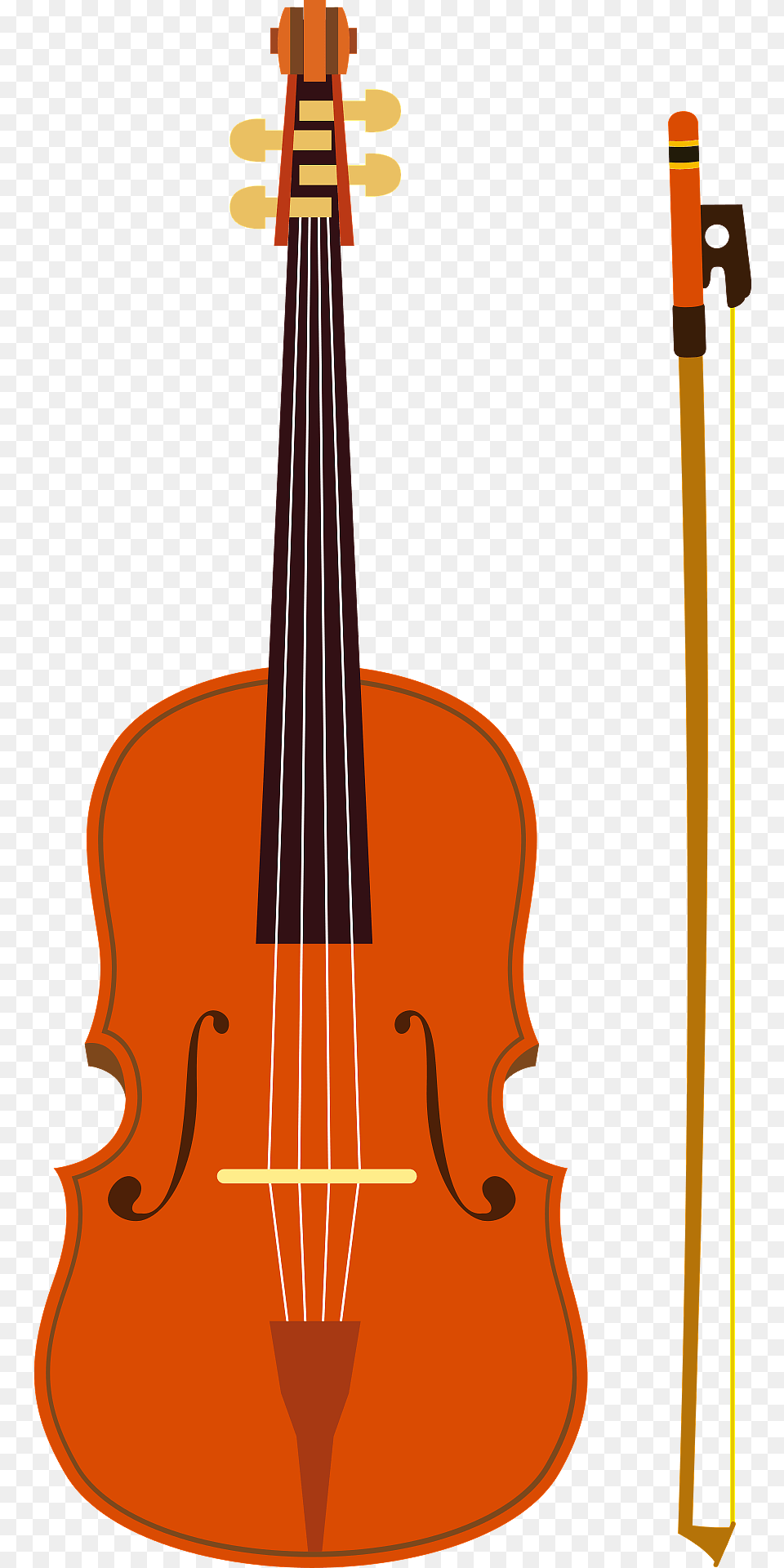 Violin And Bow Clipart, Musical Instrument, Cello Png