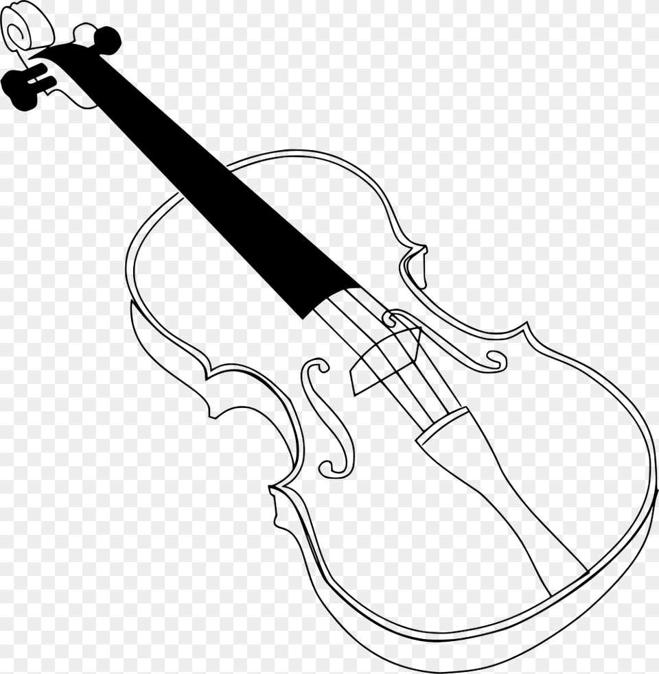 Violin Coloring Page, Gray Free Transparent Png