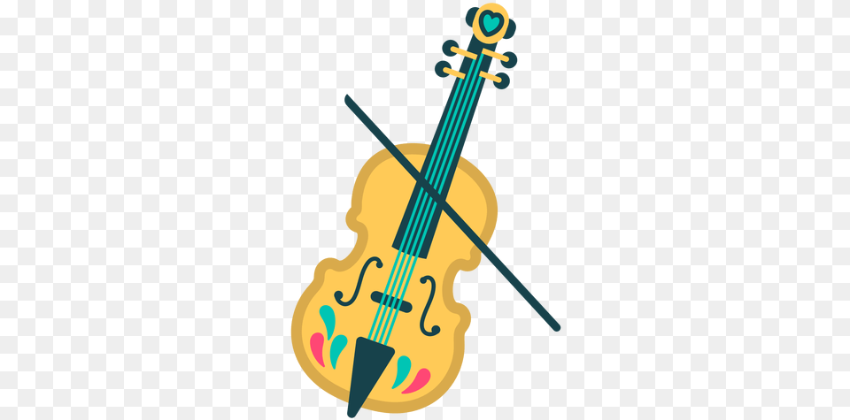 Violin Cute Flat Vertical, Musical Instrument, Cello Png