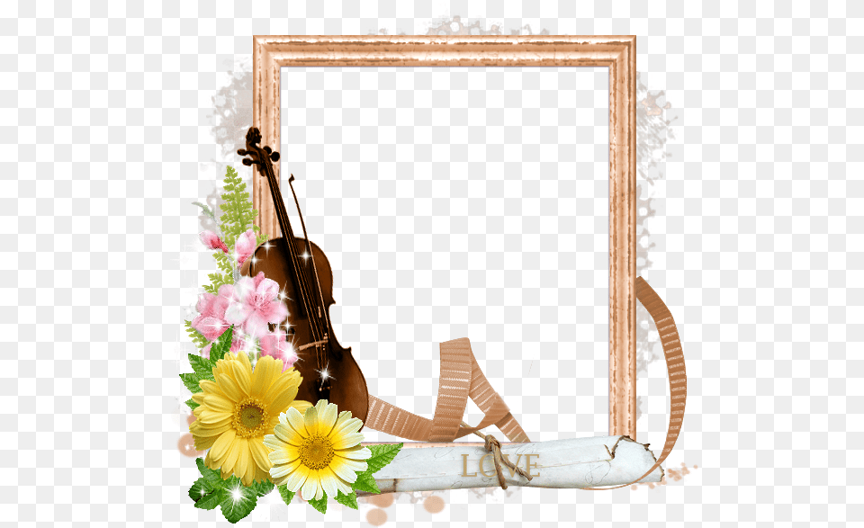 Violin Frame, Flower, Flower Arrangement, Plant, Art Free Png Download