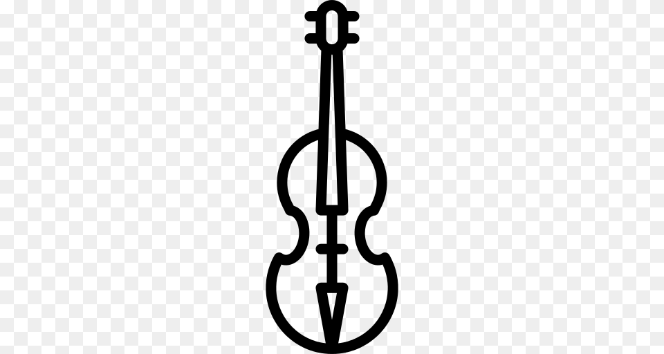 Violin Icon, Gray Free Png Download