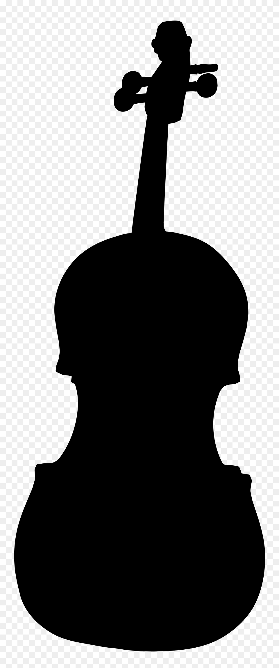 Violin Silhouette, Gray Free Png
