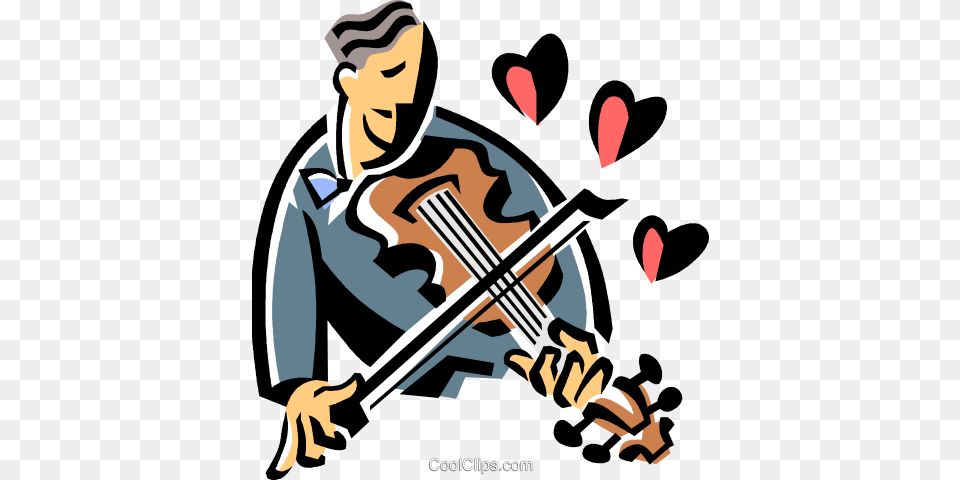 Violinist Playing Romantic Music Royalty Free Vector Clip Art, Baby, Person, Musical Instrument, Violin Png Image