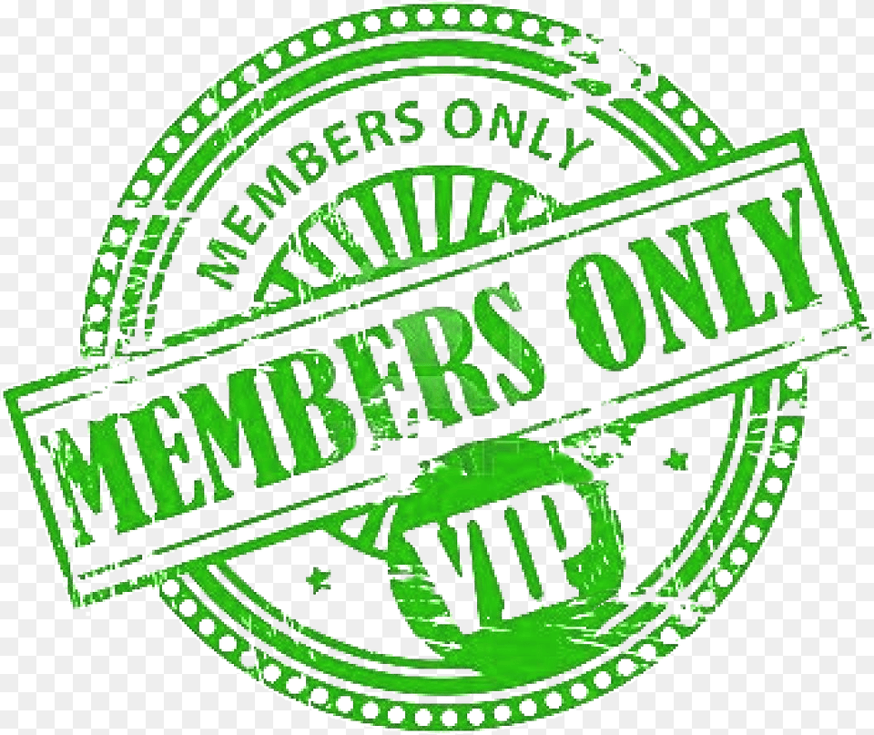 Vip Members Only Member Request, Badge, Logo, Symbol, Green Png Image