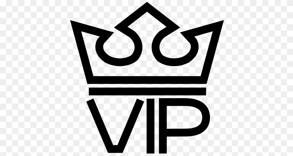 Vip Sign Crown Icon With And Vector Format For, Gray Png