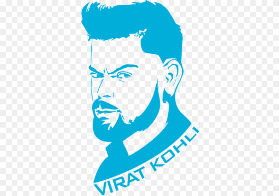 Virat Kohli White Black, Stencil, Adult, Male, Man Free Png