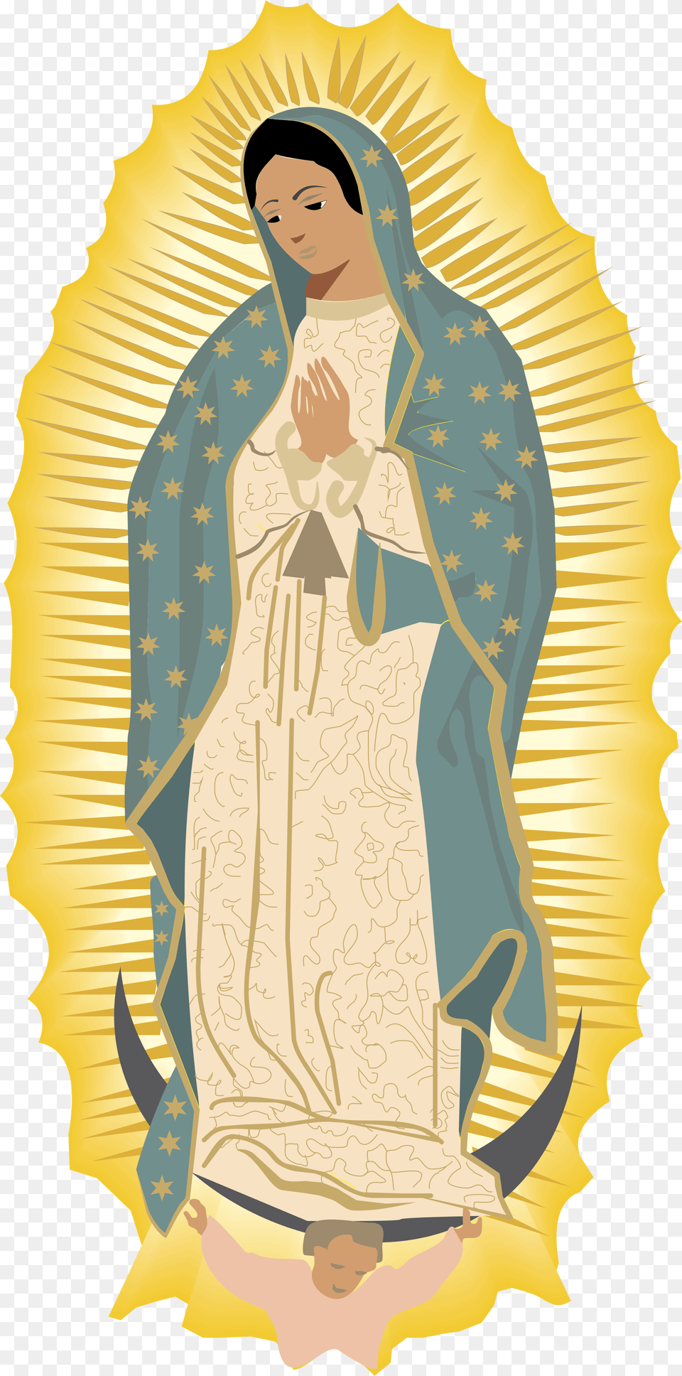 Virgen De Guadalupe Logo Transparent Our Lady Of Guadalupe Clipart, Fashion, Wedding, Person, Female Free Png