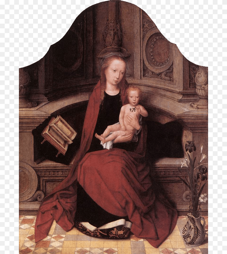 Virgin And Child Enthroned Thronende Maria Mit Dem Kind, Art, Painting, Baby, Person Free Png Download