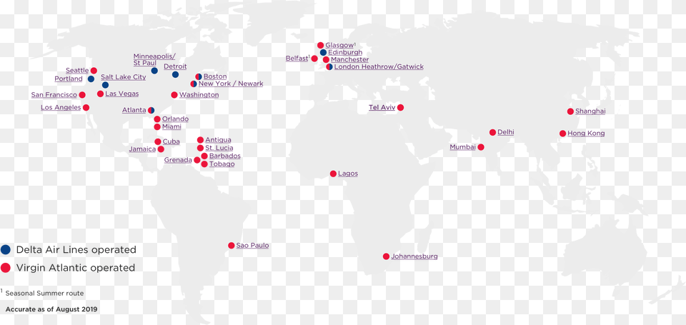 Virgin Atlantic Route Map 2019, Chart, Plot, Atlas, Diagram Free Png Download