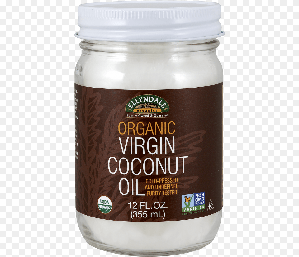 Virgin Coconut Oil In Glass Jar Organic Nutritional Information Virgin Coconut Oil, Food, Mayonnaise, Alcohol, Beer Png