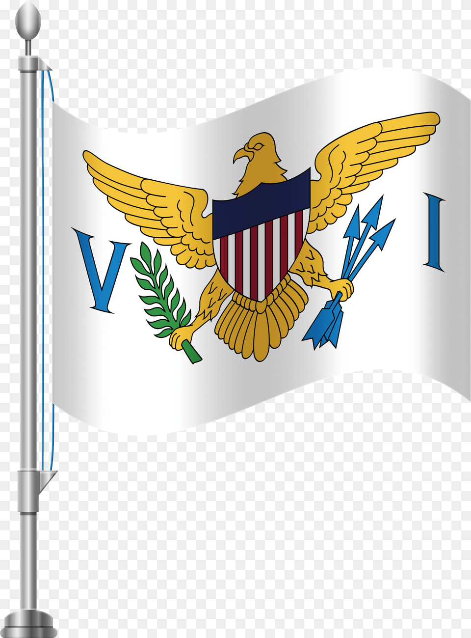 Virgin Islands Flag Clip Art United States Virgin Islands Flag, Emblem, Symbol, Animal, Bird Free Png