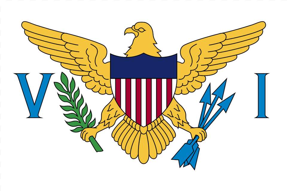 Virgin Islands Flag Icon United States Virgin Islands Flag, Emblem, Symbol, Animal, Bird Free Transparent Png