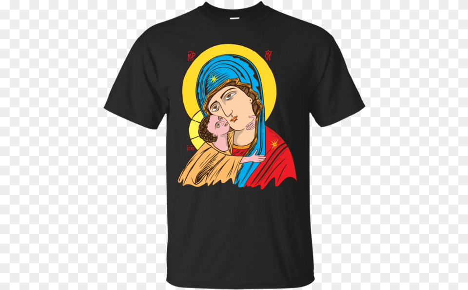 Virgin Mary And Little Christ Virgin Mary T Shirt Amp Harry Potter Stranger Things Shirt, Clothing, T-shirt, Face, Head Free Png