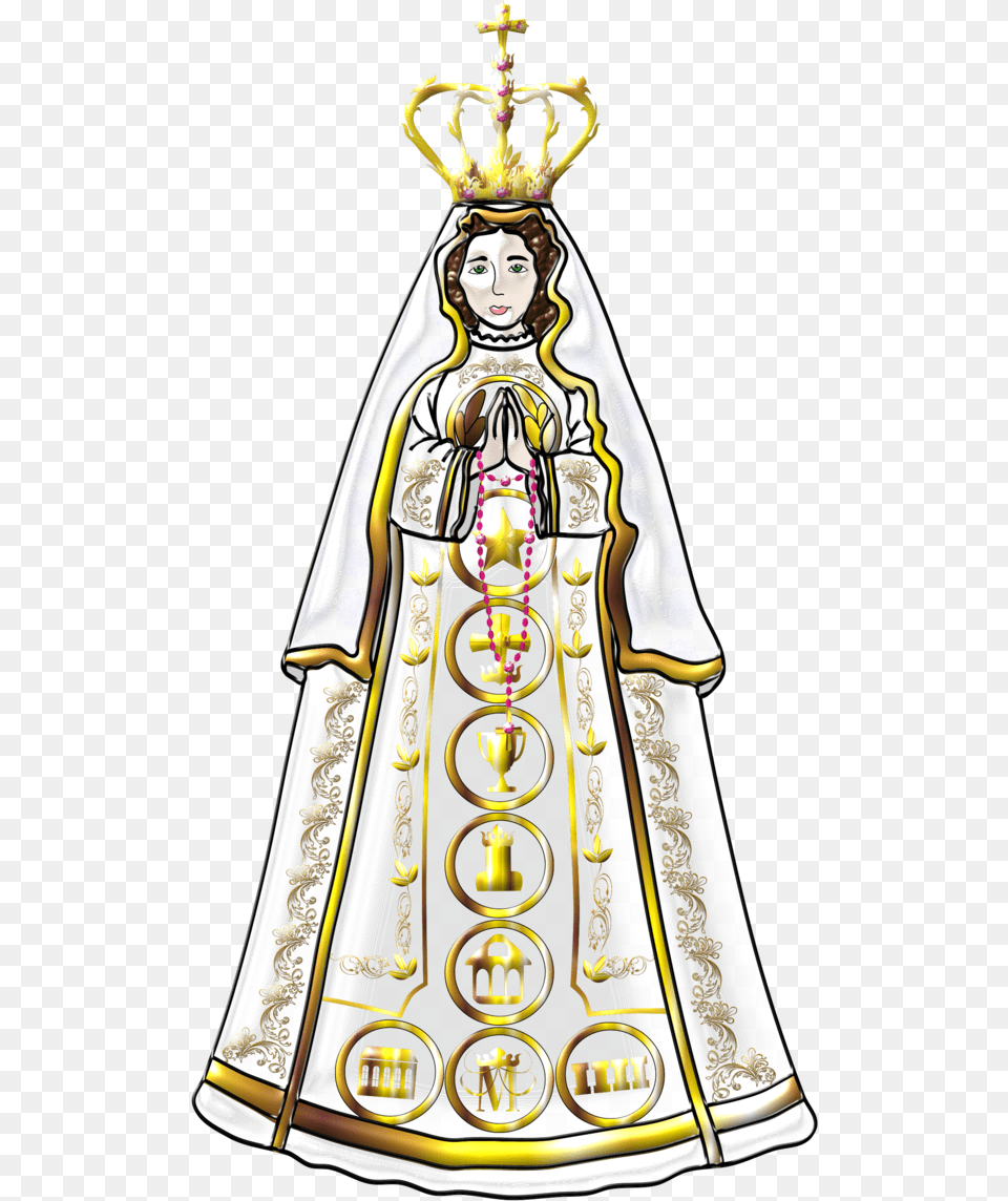 Virgin Mary Catholic Venezuela Flag Fences Flags Illustration, Fashion, Wedding, Person, Female Free Png Download