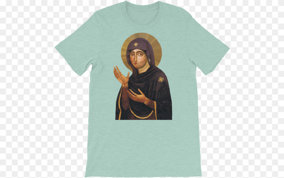 Virgin Mary Icon Shortsleeve Unisex Tshirt Ebay Unisex, Clothing, T-shirt, Adult, Person Png Image