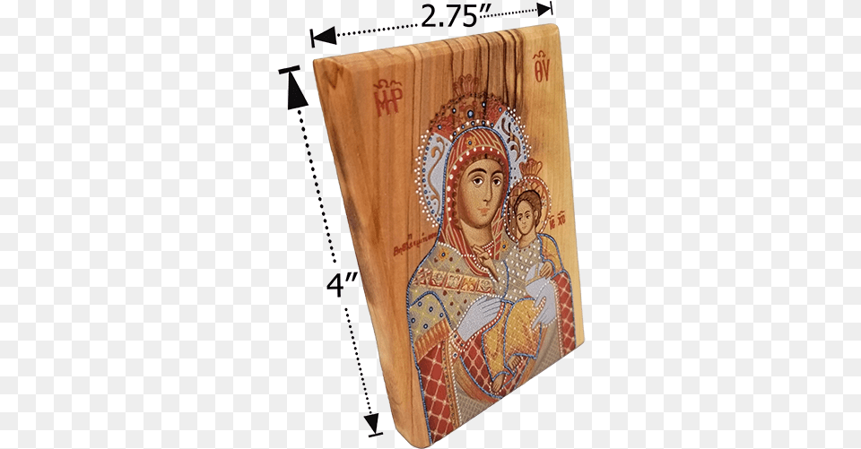 Virgin Mary Of Bethlehem Olive Wood Color Icon Traditional, Art, Baby, Person, Adult Png