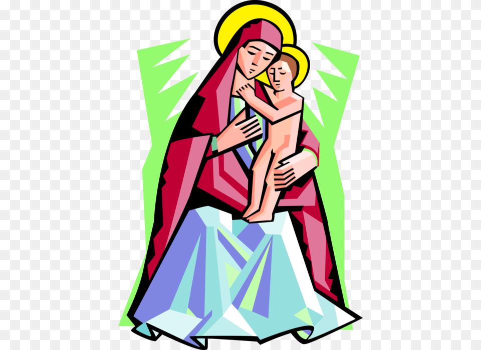 Virgin Mary With Christ Child Baby Jesus, Book, Publication, Comics, Adult Png Image