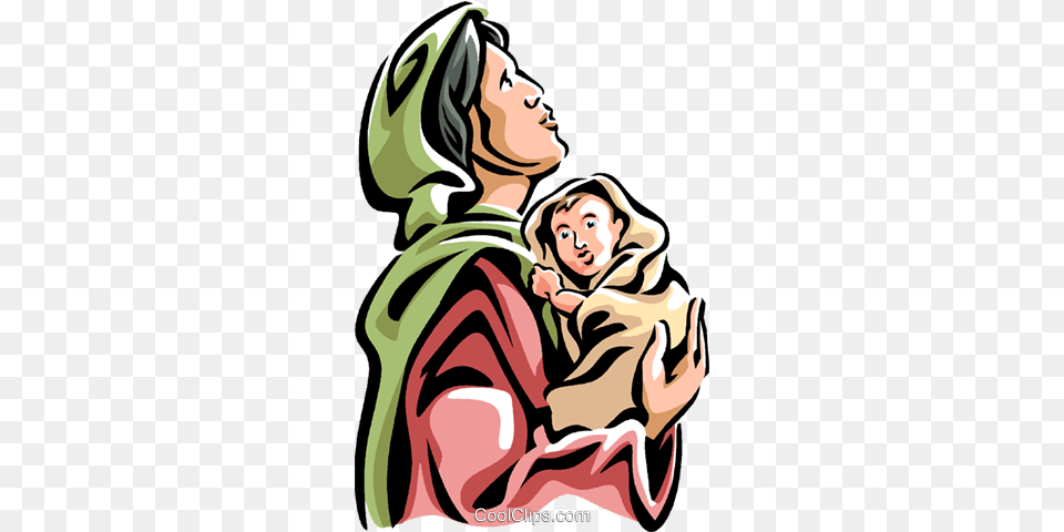 Virgin Mary With The Christ Child Royalty Vector Clip Art, Publication, Book, Comics, Adult Free Png