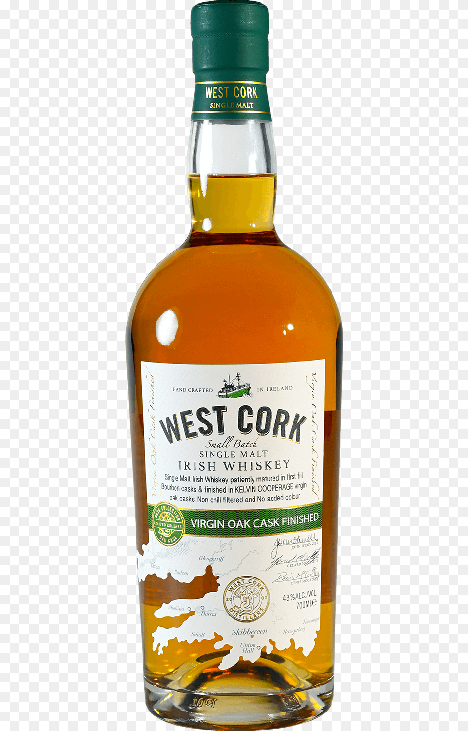 Virgin Oak Cask New West Cork Whiskey, Alcohol, Beverage, Liquor, Whisky Free Png