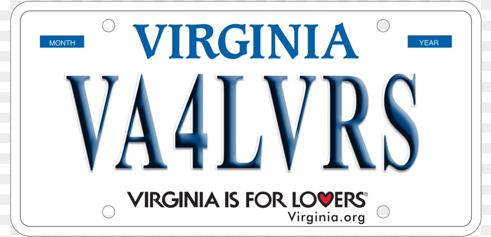 Virginia Is For Lovers License Plate, License Plate, Transportation, Vehicle Png Image