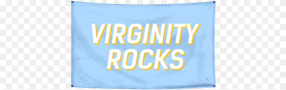 Virginity Rocks Light Blue Wall Flag Danny Duncan Flag, Banner, Text Free Transparent Png