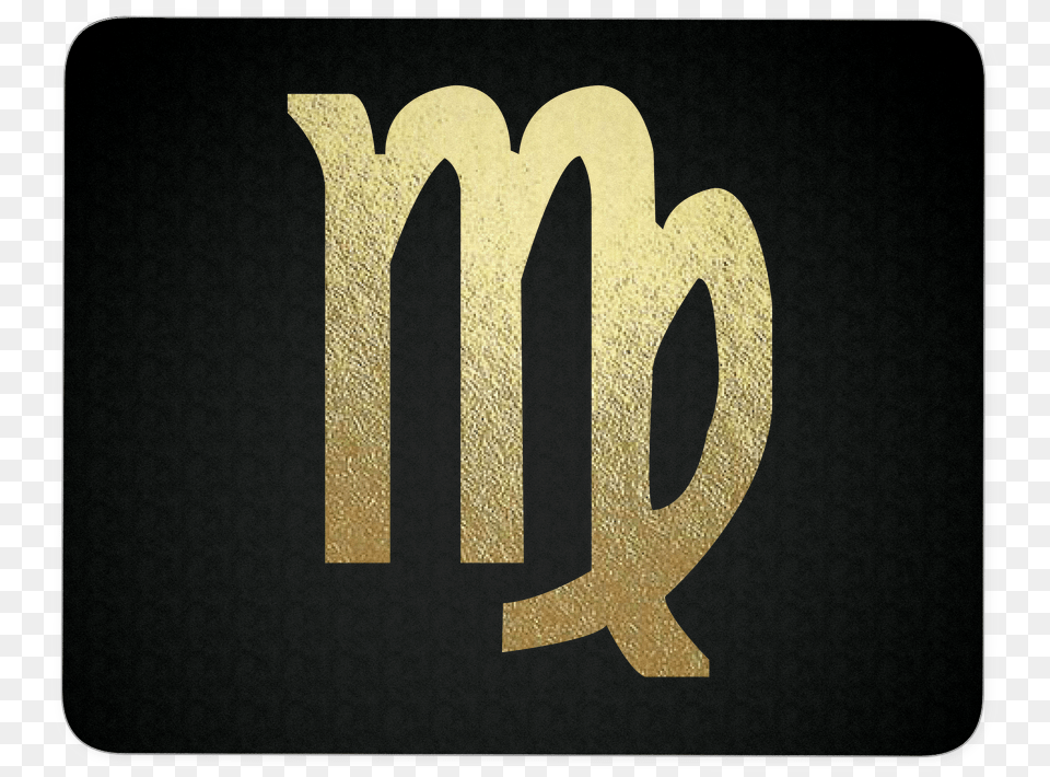 Virgo Gold Sign Mousepad Zodiac Emblem, Logo, Symbol, Text Free Png Download