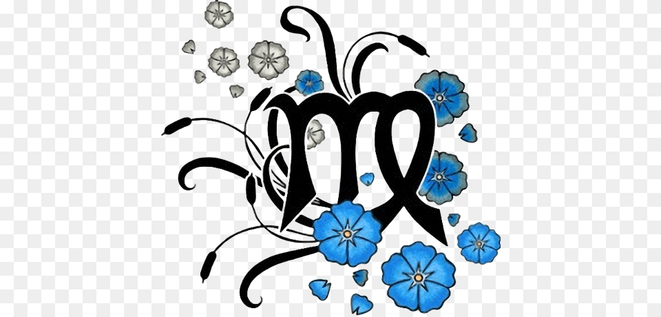 Virgo Tattoo Designs Are Symbolized By The Virgin Often Cancer Zodiac Symbol With Flowers, Art, Floral Design, Graphics, Pattern Free Png