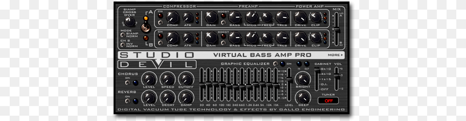 Virtual Bass Amp Studio Devil Virtual Bass Amp Pro Plugin, Amplifier, Electronics, Stereo Png Image