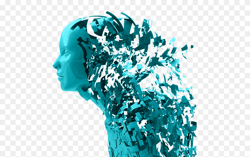 Virtual Human Head Breaking Apart Computing For Ks3 Book, Art, Collage, Graphics, Painting Png