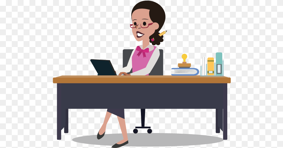 Virtual Receptionists For Accountants Accountants At Work Clipart, Table, Desk, Furniture, Person Png