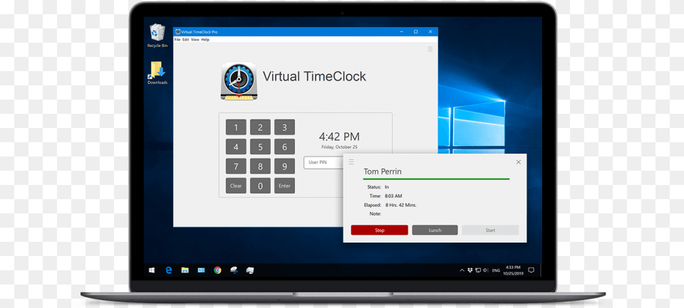 Virtual Timeclock Pin Laptop, Computer, Computer Hardware, Electronics, Hardware Free Png Download