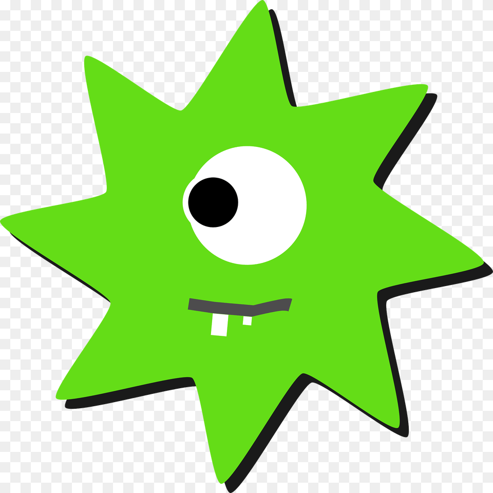 Virus Clipart, Green, Star Symbol, Symbol Free Png